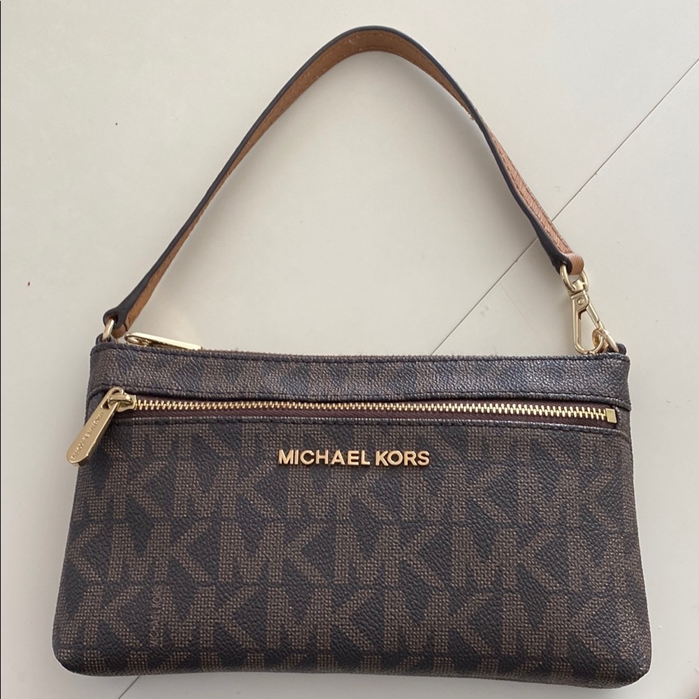Michael Kors Brown Signature Wristlet